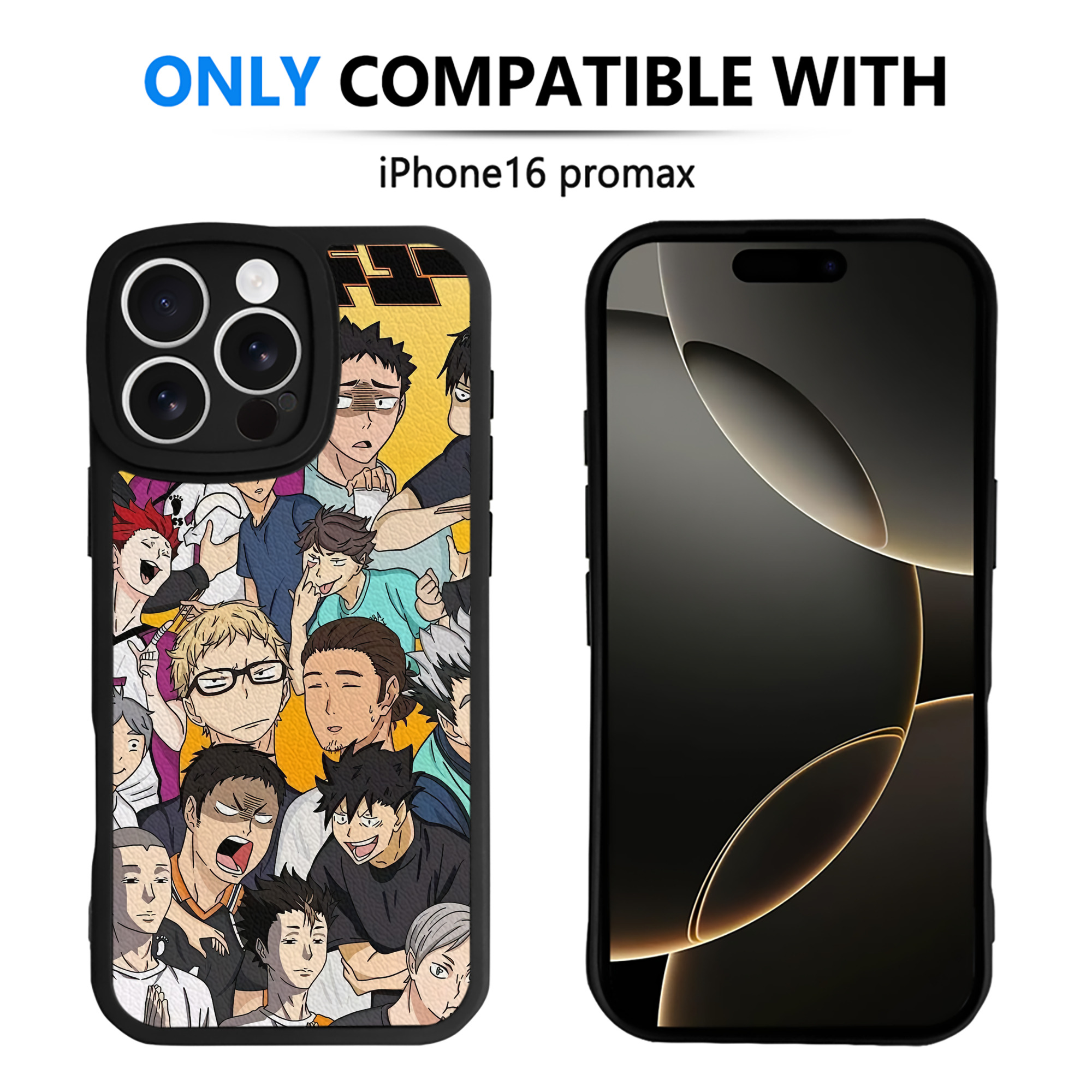 （画像用） ハイキュー!! Haikyu!! 【iPhone 16シリーズ対応】シリコンスマホケース（レザー調） 材質：シリコン